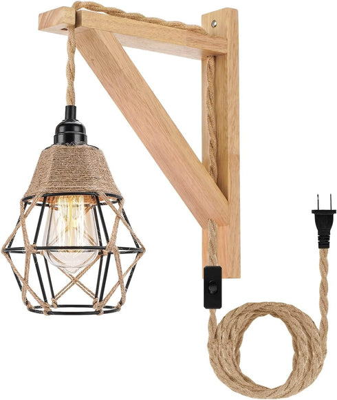 Frideko Wall Lamp with Plug in Cord - Plug in Wall Sconces,