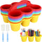 plaCredgai 6 Pack Classroom Caddy Organizer with Handle, Plastic Art Caddy, Drink Cup