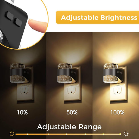 Wall,2 Pack 3000K/4000k/5000K Light,Dimmable L LOHAS LED Night Light, Bubble Night Lights Plug into Adjustable Color
