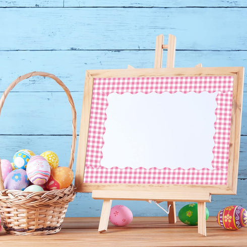 Whaline 164ft Buffalo Plaid Bulletin Board Borders, 5 Rolls Spring Easter Die-Cut Trim for Classroom