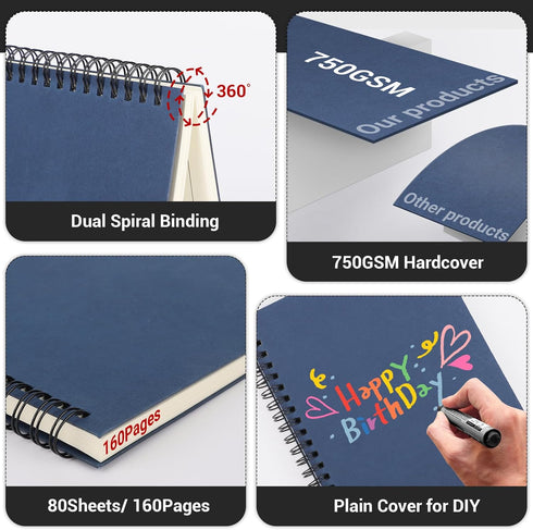 EUSOAR Spiral Notebook College Rule - A5, 24 Packs, 120 Pages Lined Travel Writing Notebooks