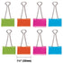 BAZIC Medium 1 1/4" (32mm) Assorted Color Binder Clip (8/Pack)