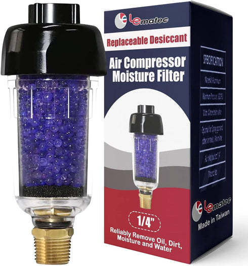 LE LEMATEC Air Compressor Dryer, Desiccant Filter for Pneumatic Tools, 150 PSI (ZN312E-3 1/4")