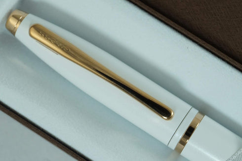 CROSS White Medalist Ballpoint Pen with 23KT Rose Gold