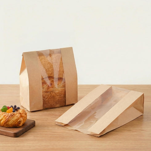Bizcroc 50 Pack Packaging, 8.3"x3.5"x13.8" Bread Bags for Homemade Bread, Large Sourdough Bread Bags with Window