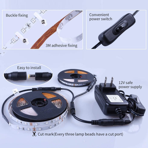 40 720 12V Foot Led Black Light Strip Kit, Units Led, Flexible Blacklight Fixtures, Non-Waterproof