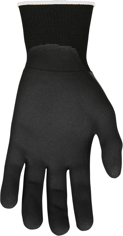 MCR Safety N96790XL Ninja BNF Work Gloves - 15 Gauge Nylon/Spandex Shell, NFT Coated Palm & Fingertips, Black/Grey, XL