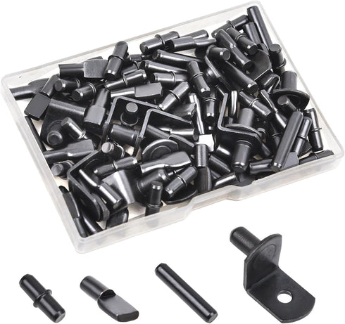WISSXNA 100Pcs Shelf Pegs for Shelves, 4 Styles Shelf Pins Kitchen Cabinet Shelf