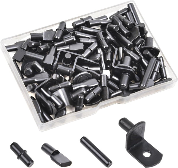 WISSXNA 100Pcs Shelf Pegs for Shelves, 4 Styles Shelf Pins Kitchen Cabinet Shelf