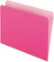 Pendaflex 152PIN Colored File Folders, Straight Cut, Top Tab, Letter, Pink/Light Pink, Box of 100