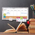 Magnetic Weekly Dry Erase White Board and Cork Board, White Wood Frame for Home Office
