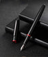 Picasso 916 Matte Black & Red Ring Fountain Pen with Box, Titanium Gray Extra Fine Nib