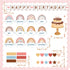 Marspark 65 Pieces Rainbow Birthday Bulletin Board Set for Classroom Decor, Birthday Chart Cutouts Decoration