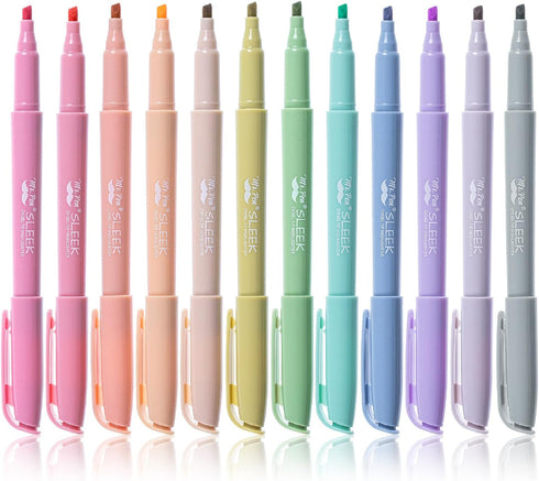 Mr. Pen 12 Pack Highlighters, Chisel Tip, Pastel Colors, No Bleed Highlighter Set