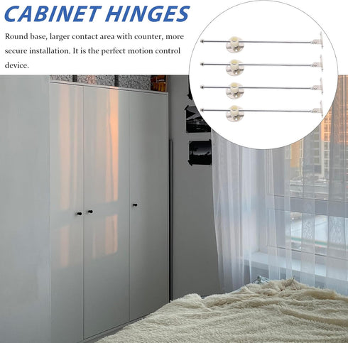 4pcs Set, KALLORY Kitchen Cabinet Hinges Drop Leaf Support Rod Iron Cupboard Door Lift-up Hinges for Flap Doors