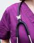 2 Pack Bling Butterfly Stethoscope Charms with Silvery Rhinestones for Doctor Nurse ID Name Tag