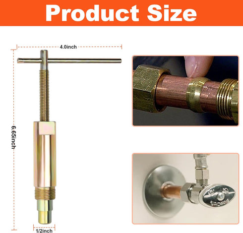 Ferrule Puller Tool for 1/2" Compression Fittings, Compression Sleeve Puller to Remove Nut Ferrule of Pipe 03943