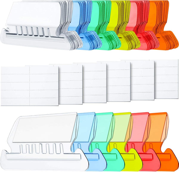 Jovitec 120 Hanging File Folder Tabs and 120 Back to School Inserts for Quick Organizing and Identification