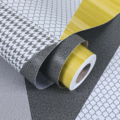 8630 Geometric Triangle Peel and Stick Wallpaper Yellow/Gray, Removable Self-Adhesive Contact Paper for Home Decor