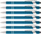 Rainbow Rubberized Soft Touch Ballpoint Pen with Stylus Tip - Premium Metal Pen, Black Ink, Box of 7, Light Blue
