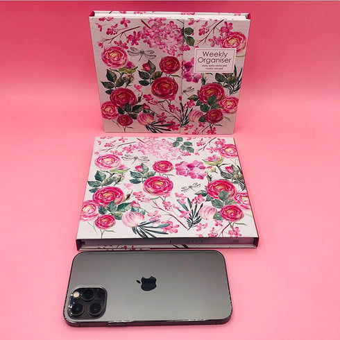 Cute Weekly Organiser Self-Stick Notes, Mini Sticky Note Tab, Pastel Memo Pad Set, Colored Printing with Rose Shapes,