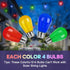 SMART EGG S14 Bulbs 16 Pack, 1W Bulb E26 Colored LED String Light Replacement Multi-Color Edison Medium Base Plastic