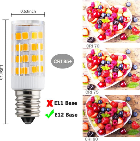KAKEMONO E12 LED Candelabra Light Bulbs, 4W Replace E12 40 Watt Halogen Equivalent, Warm White 2700K, 2 Pack