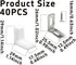 Runseaway 40Pcs 1" L Shaped Angle Brackets, Metal Plastic Right Angle Corner Brace Joint with White Cover for Shelves