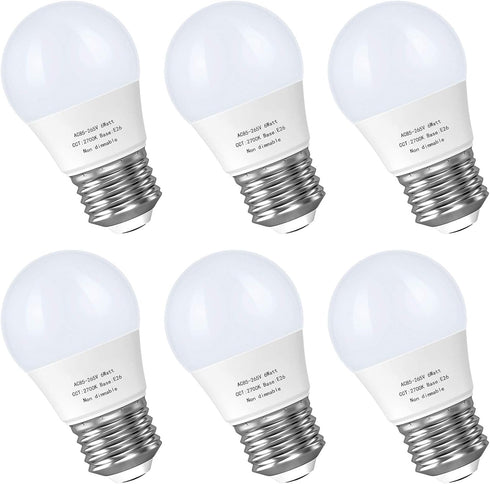 6W A15 LED Bulb, 60 Watt Incandescent Equivalent, 550 LM, E26 Base, 2700K Warm White, Non-Dimmable, 6 Pack