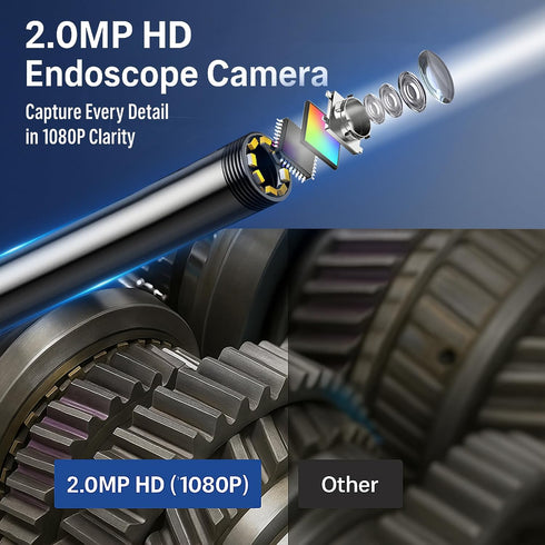 COOVIE 4.3" 1920P 8 16.5FT Inspection Endoscope, Industrial Borescope Camera with IPS Screen, HD Snake Camera with LED