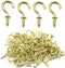 Biaungdo 100 Pcs 1/2" Ceiling Cups Hooks, Gold Screw Hooks with Self-Tapping Screws