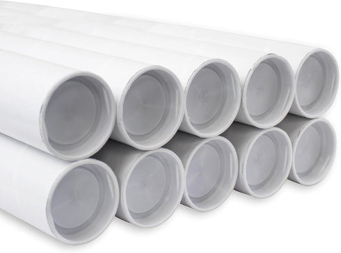 MagicWater Supply Mailing Tube 2 in x 24 in White - 10 Pack for Shipping and Storage of Posters and Documents