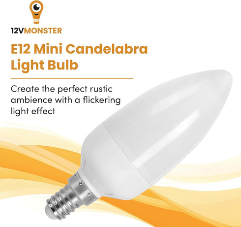 Bulb E12 B11 Bulbs 12mm 110MM 4.25" 120V 3 Pack Flame Effect Chandelier LED Fire Candle Light Flaming Flicker