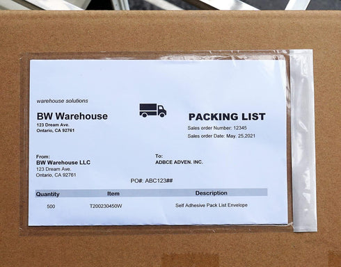 Premium 6''x10'' Packing List Envelope, Tailored Size for Letter-size Paper Folded in Half, Adhesive Shipping Label Pouch/Sleeve (50 pack) by BEUYI