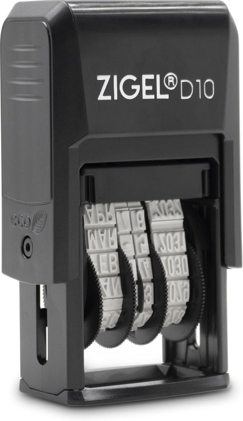 ZIGEL D10 Office Date Stamp - Self Inking Black Date Stamp