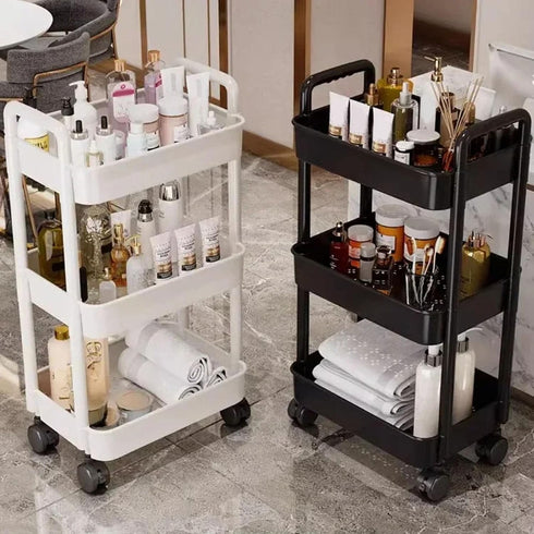 Makamsui Rolling Cart Organizer, Multifunction Kitchen Storage Organizer, Mobile Shelving Unit Utility Rolling Cart
