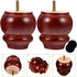 2pcs 8cm Homoyoyo Small Solid Wood Furniture Legs with Screw Thread, Wooden Sofa and Cabinet Feet Replacement