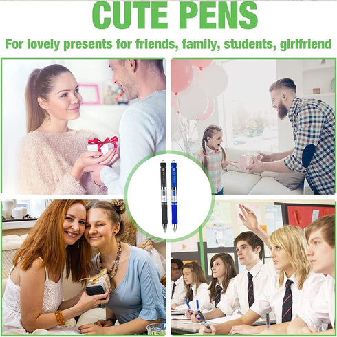 GC QUILL Gel Ink Pens, Premium Refillable & Retractable, 0.5mm Fine Point, 12 Black & 10 Blue Ink Pens