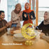 Decorative Table Lamp, Battery Powered Ramadan Desk Lamp with Crescent Table Light for Bedside Nightstand and Kid's
