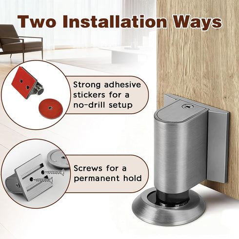 ROROUP 1 Pack Magnetic Door Stoppers for Bottom of Door Holder Heavy Duty Magnetic Door Catch Holder to Keep Door Open