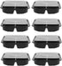 Toyvian 10pcs Black Square 4-compartment Fruit Storage Boxes 550g Disposable Food Storage