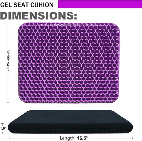 Sbriun Gel Seat Cushion - Enhanced Double Thick Egg Seat Cushion with Non-Slip Cover - Office Chair Car Seat Cushion