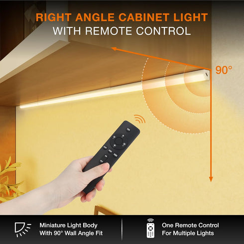 Dimmable Closet Counter Kitchen,Wardrobe,Shelf(20CM,White) Under Cabinet Lights Remote Control, Magnetic Lights,USB