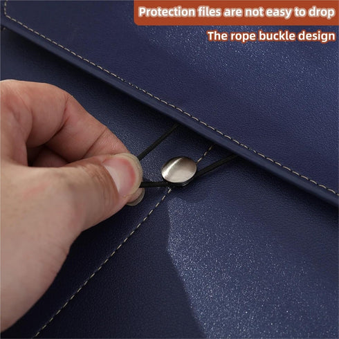 HJLLJJGA 1Pcs A4 Leather Document Holder Fashion Leather File Bag for Document Organizer Document Storage Bag Business