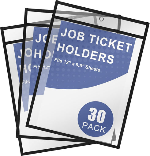 Job Ticket Holders 9x12, 30 Pack Heavy Duty Sheet Protectors Plastic Paper