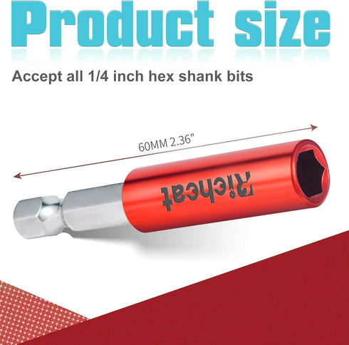 10PCS Strong Magnetic Extension Socket Drill Bit Holder 1/4" Hex Power Tools, S2 Steel Magnetic Screwdriver Extension