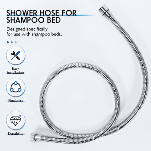 LukLoy / " to / " Nut Stainless Steel Shampoo Bowl Hose for Professional Salon Shampoo Bowl Faucet and Sprayer Head, Sprayer Head Not Included