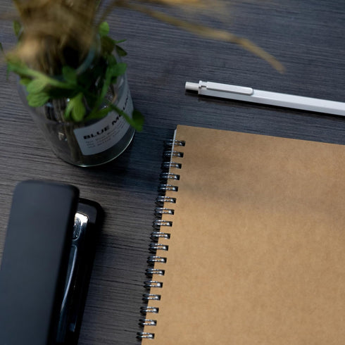 DSTELIN Blank Spiral Notebook, 10 inch x 7.5 inch, 100GSM, Soft Cover, 120 Pages / 60 Sheets, 1-Pack (Brown)