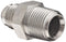 Dixon 2404-6-6 Zinc Plated Steel Hydraulic Fitting, Adapter, 9/16"-18 NPT Male JIC 37 Degree Flared x 3/8"-18 NPTF Male