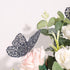 12PCS 3D Efavormart Navy Blue Butterfly Wall Decals - Sparkling Glitter & Diamond Mural Stickers - DIY Removable Art